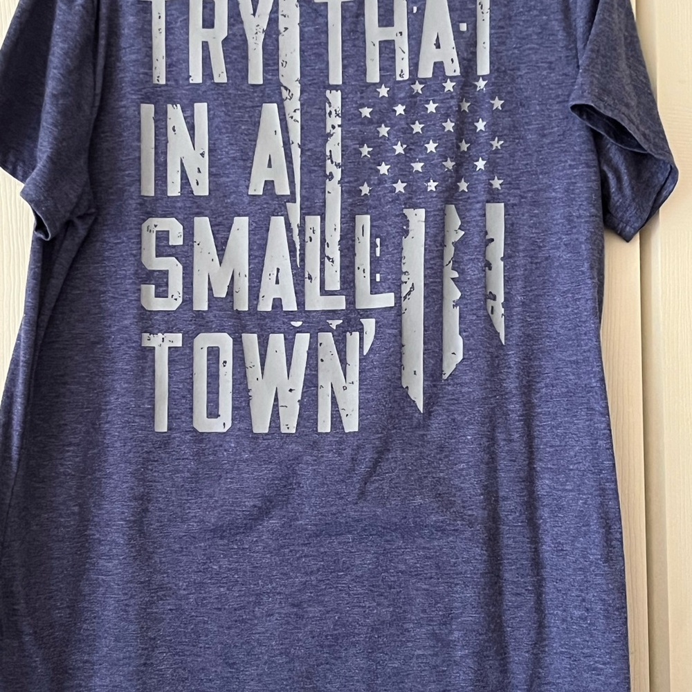 Jason Aldean Blue Graphic Tee with Bold Print
